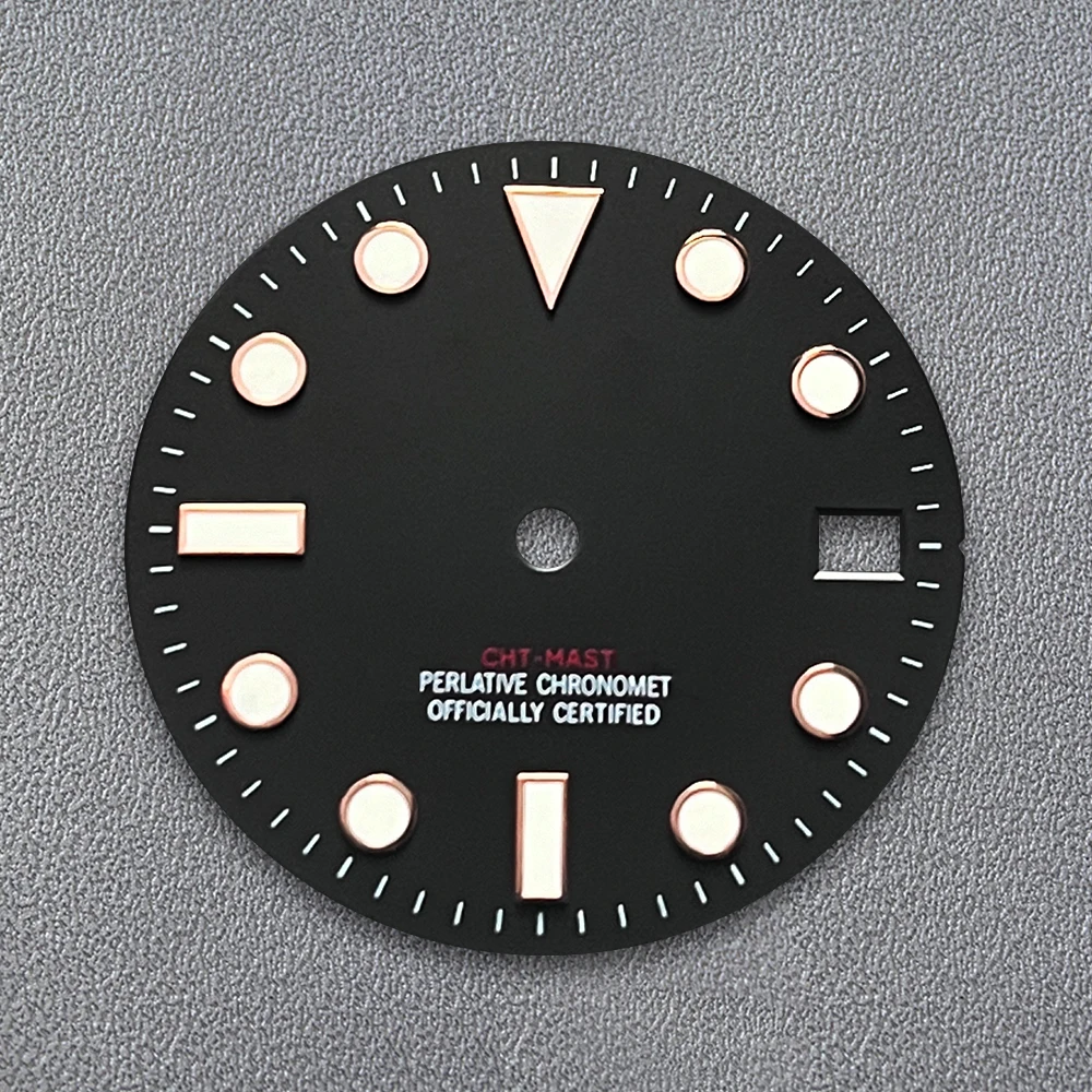 عالية الجودة 28.5 مللي متر S شعار NH35 الطلب أشعة الشمس YT-M الطلب مناسبة لحركة NH35/NH36/4R/7S الجليد الأزرق مضيئة NH35 اكسسوارات