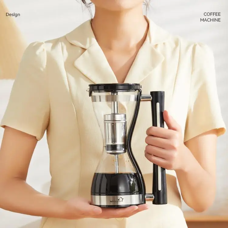 وعاء قهوة سيفون ZPPSN منزلي أمريكي صغير ماكينة تخمير القهوة الأوتوماتيكية مجموعة أوعية موكا الكهربائية التنظيف اليدوي #4