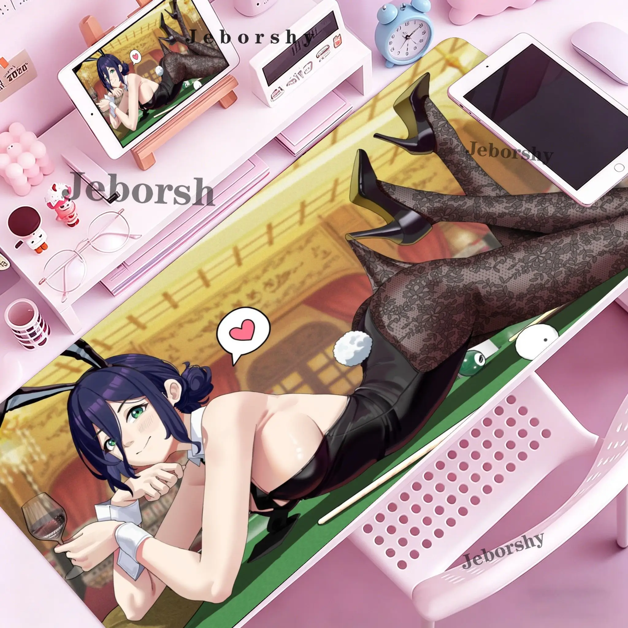 Pure Desire Sexy Anime Girl Long Desk Pad, Thick Stitched Waterproof Wear-resistant Keyboard Mat