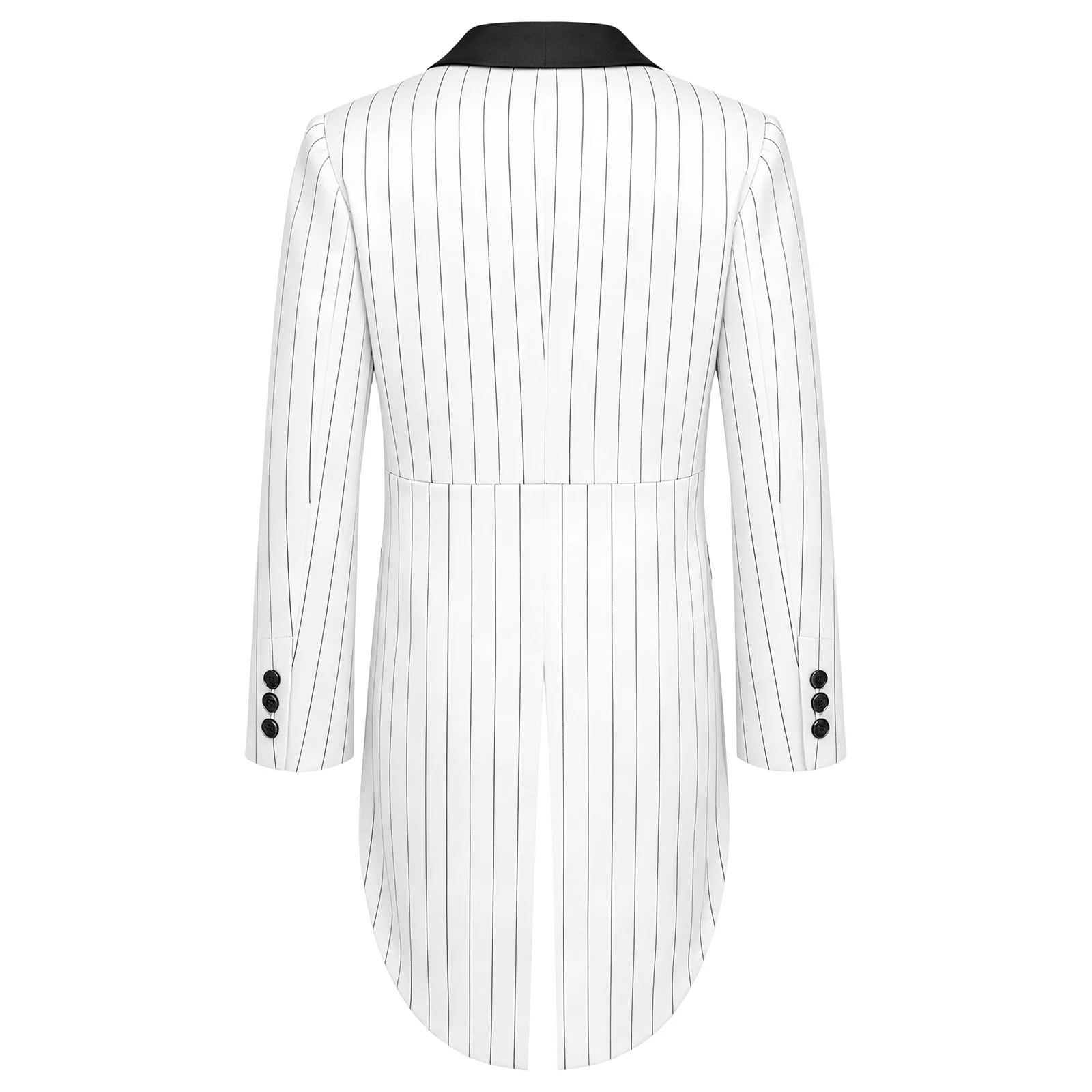 Kids Gentleman Wedding Party Formal Suit Boys Striped Tailcoat Long Sleeve Asymmetrical Blazer Jacket Birthday Piano Performance