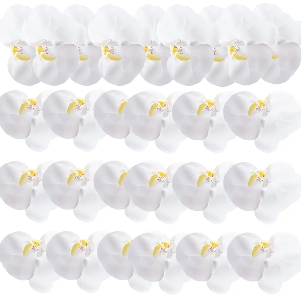 

24 шт. Искусственные цветы орхидеи Real Touch из полиуретана, головки орхидей фаленопсис для поделок и декора дома