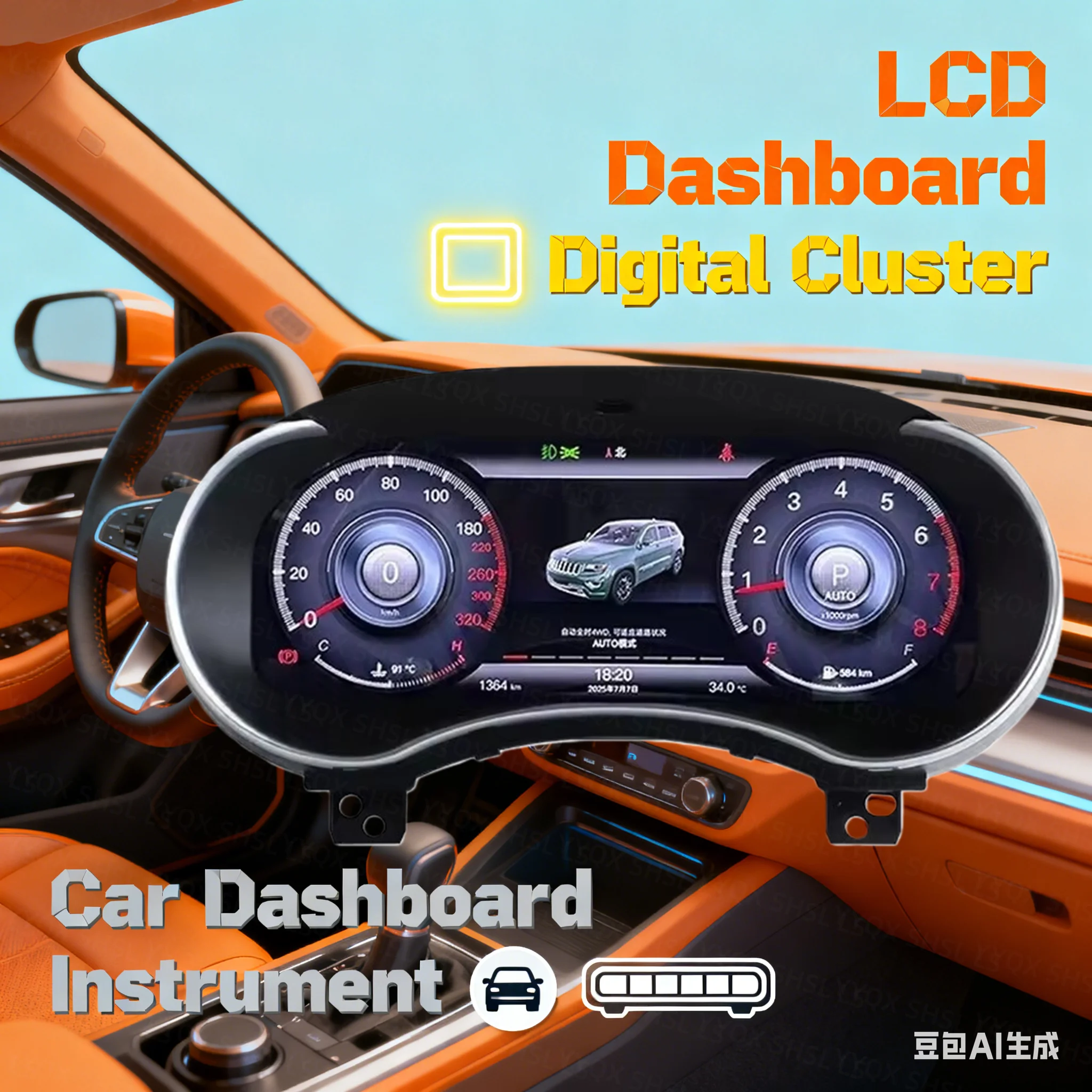 For Dodge Durango 2008-2021 Car LCD Dashboard Digital Cluster Cockpit Instrument Speedometer Multifunctional  Linux system