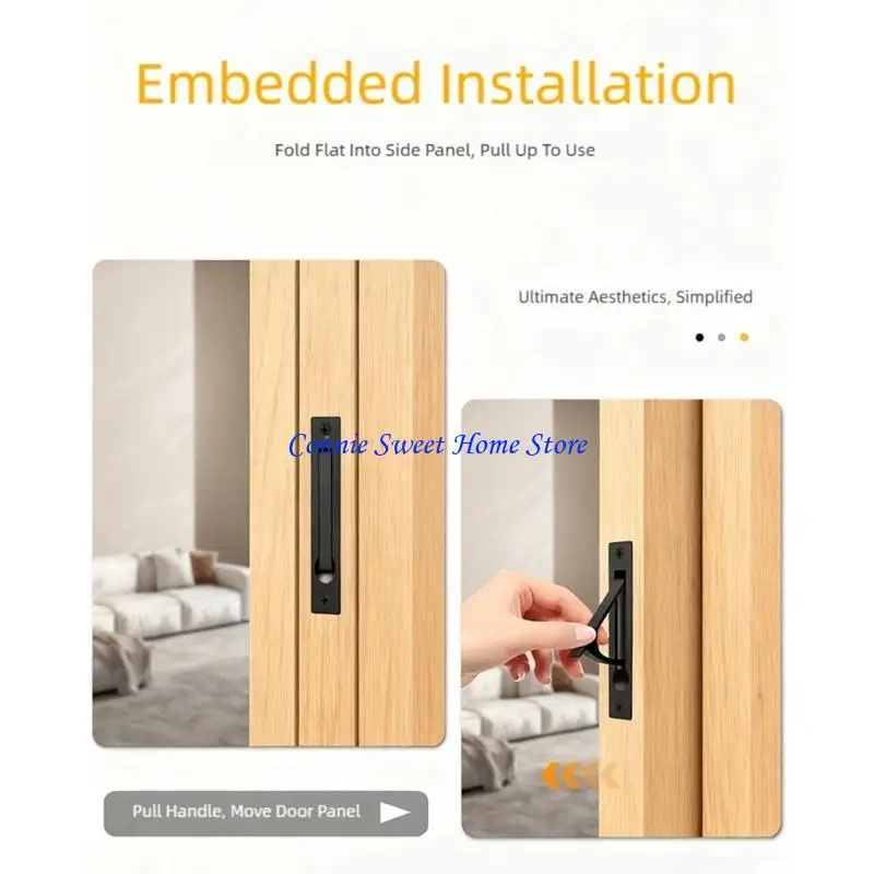 

LXAF Stainless Steel Sliding Door Handle Concealed Cabinet pull Recessed Door Handles Furniture Hardware Easy to Install