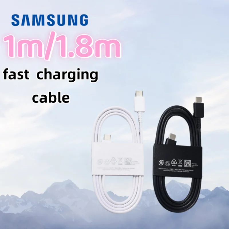 Compatible with Samsung S21/S23 Data Cable 3A Dual-Head Type-C Fast Charging Cable 1.8 Meters Charging Cable