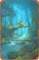 Kaonashi And Totoro Vintage Metal Tin Signs Kitchen Wall Art Decor Funny Tin Signs Art Posters 8x12 In