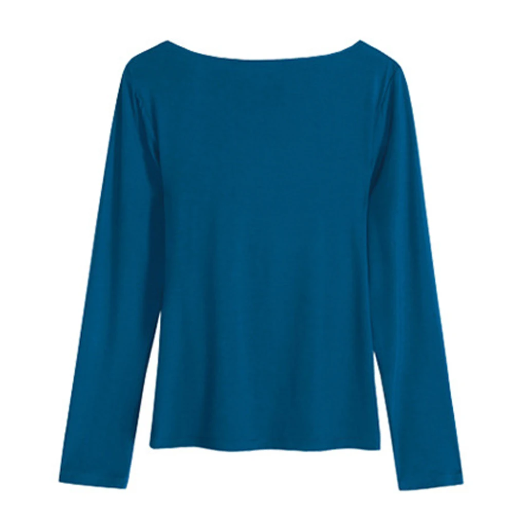 Korean Coffee Long Sleeved T-Shirt for Women's Autumn New High-End Cotton Fashion Plus V-Neck Casual Top