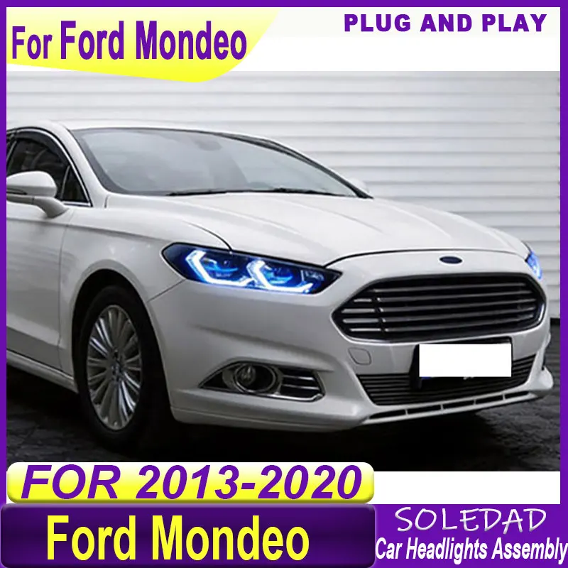 Car Styling for Ford Mondeo Headlights 2013 2014 2015 2016 2017 2018 2019 2020 LED Headlight Dynamic Signal Auto Accessories