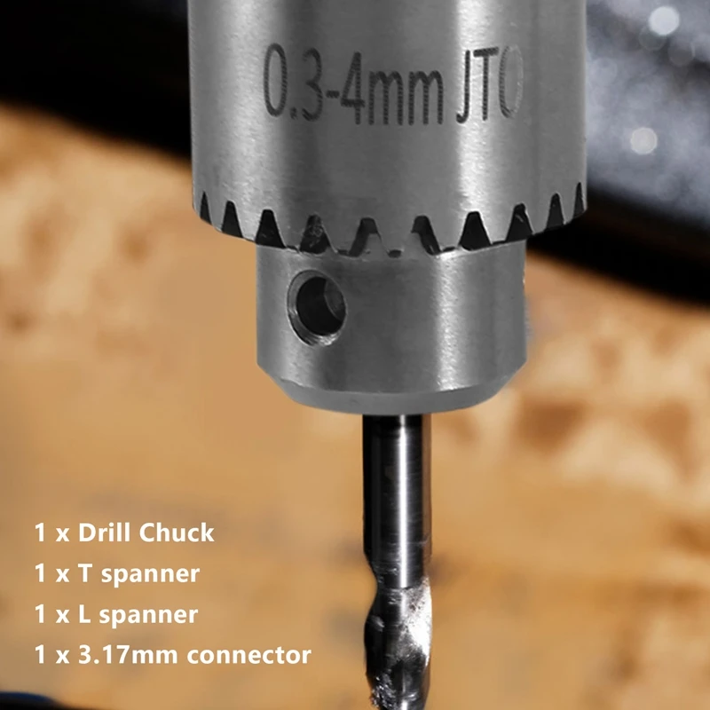 Hot Electric Drill Grinding Mini Drill Chuck Key Keyless Drill Chucks 0.3-4Mm Capacity Range W/ 3.17Mm Shaft Connecting Rod