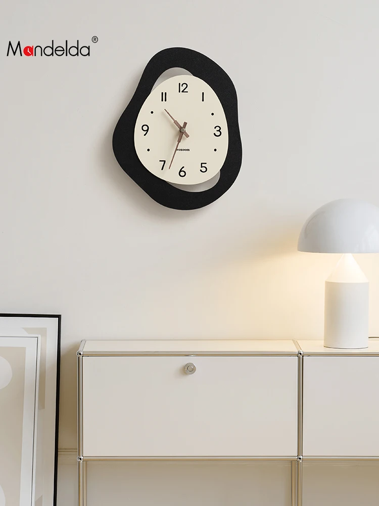 2025 New Arrival Viral-Worthy Wall Clock - Minimalist Retro Elegant Clock for Living Room, Drill-Free Design