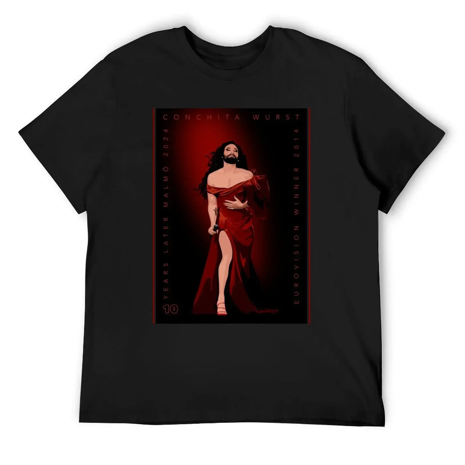 

Conchita Wurst - ESC 2024 T-Shirt graphics anime animal prinfor boys tees black t-shirts for men