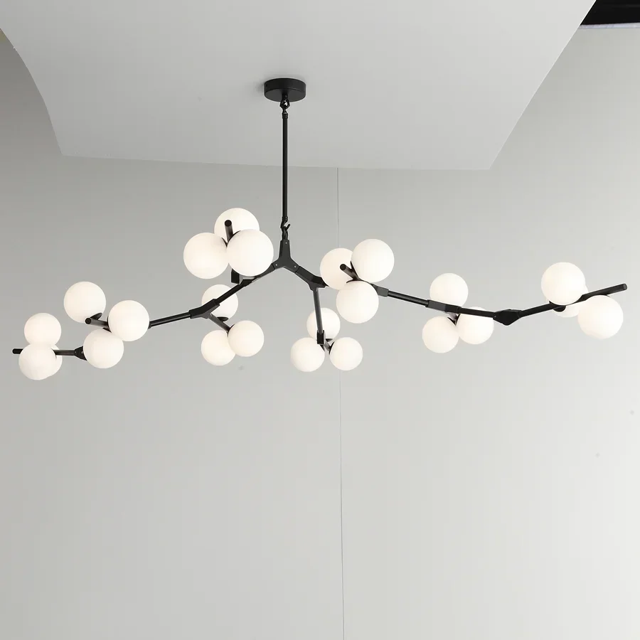 Lustre LED en Verre avec Branches d'Arbre, Design Moderne, Luminaire Décoratif d'Nik, Idéal pour un Salon, une Salle à Manger ou une Chambre à Coucher