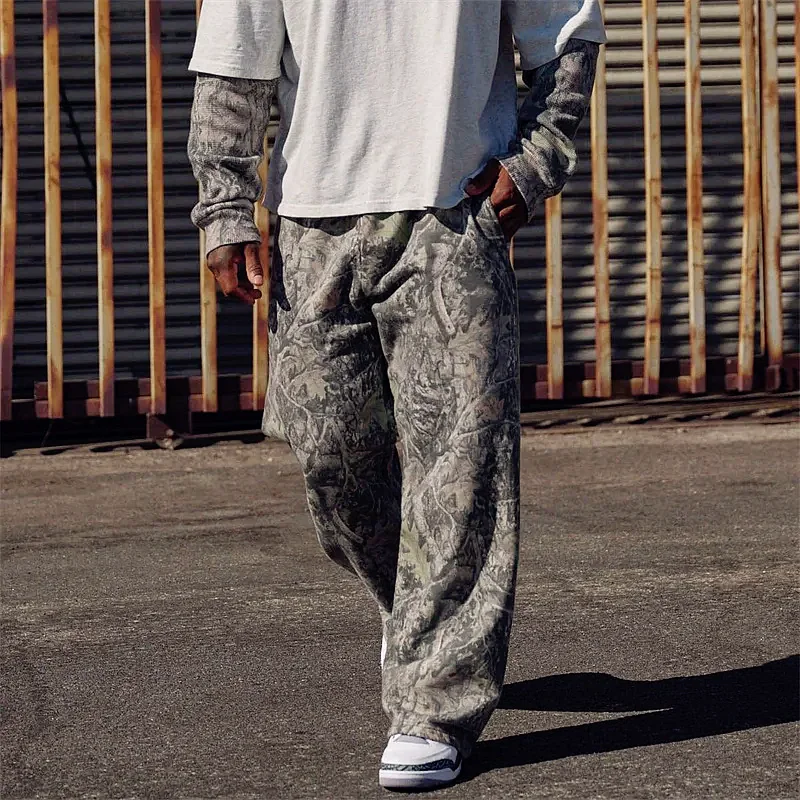 Men jungle camouflage Casual Pants Wide Leg Pants Breathable running American size trousers loose Large size men sweatpants