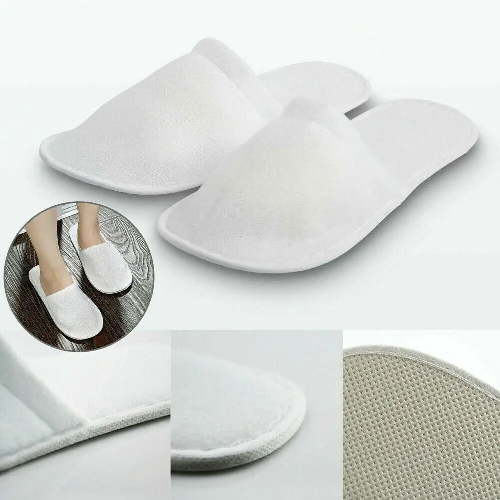 10 Pair Shower Bath Washroom Closed Toe Non-Slip Hotel Slippers Disposable Slipper Bathroom Set Spa Slippers