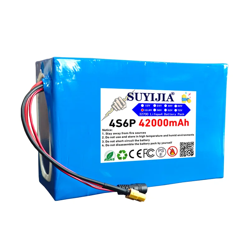 NEW 32700 12.8V 42Ah Lifepo4 Battery Pack 4S6P 32700 Built-in 40A Same Port Charge and Discharge Balance BMS 12V Power Supply