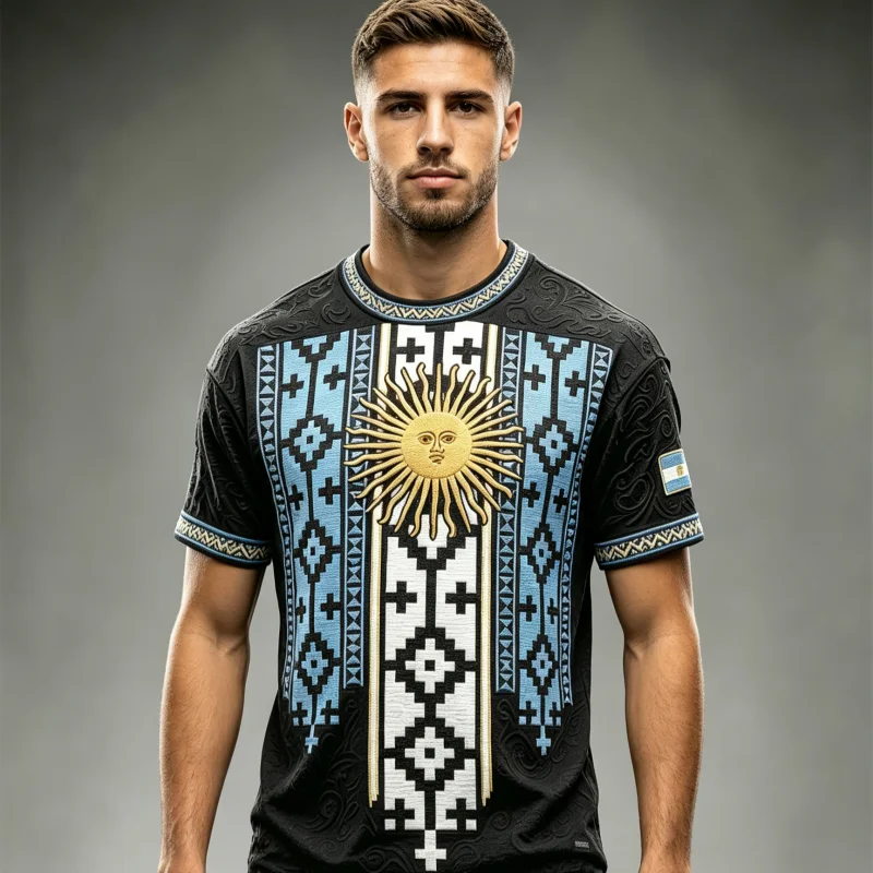 2026 Edition Argentine Fan Football Training T-Shirt 3D Digital Printing - Comfortable and Breathable Family Clothing Y2K