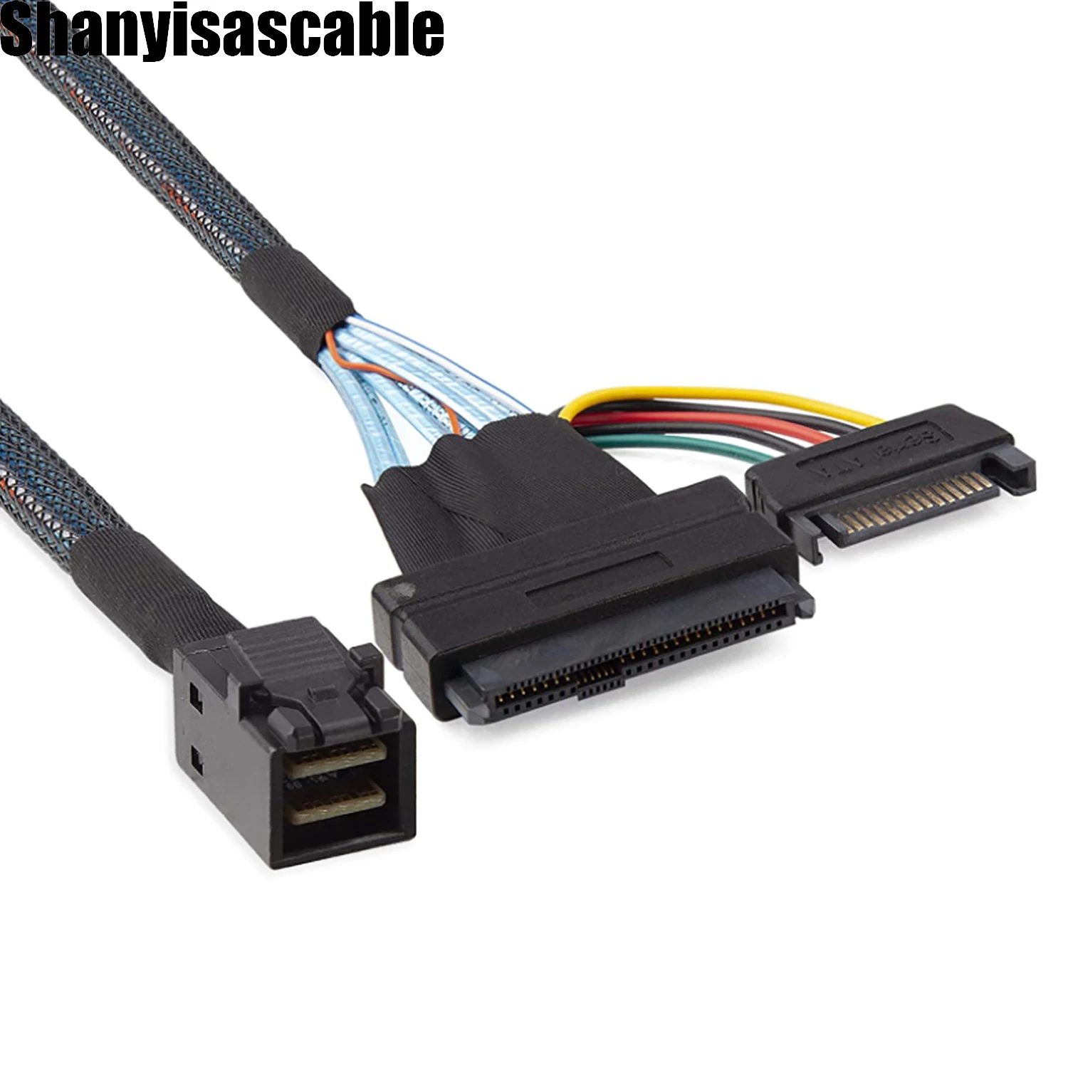 Internal PCIe 4.0 Mini SAS SFF-8643 to U.2 SFF-8639 SSD with 15 pin Male SATA Power cable