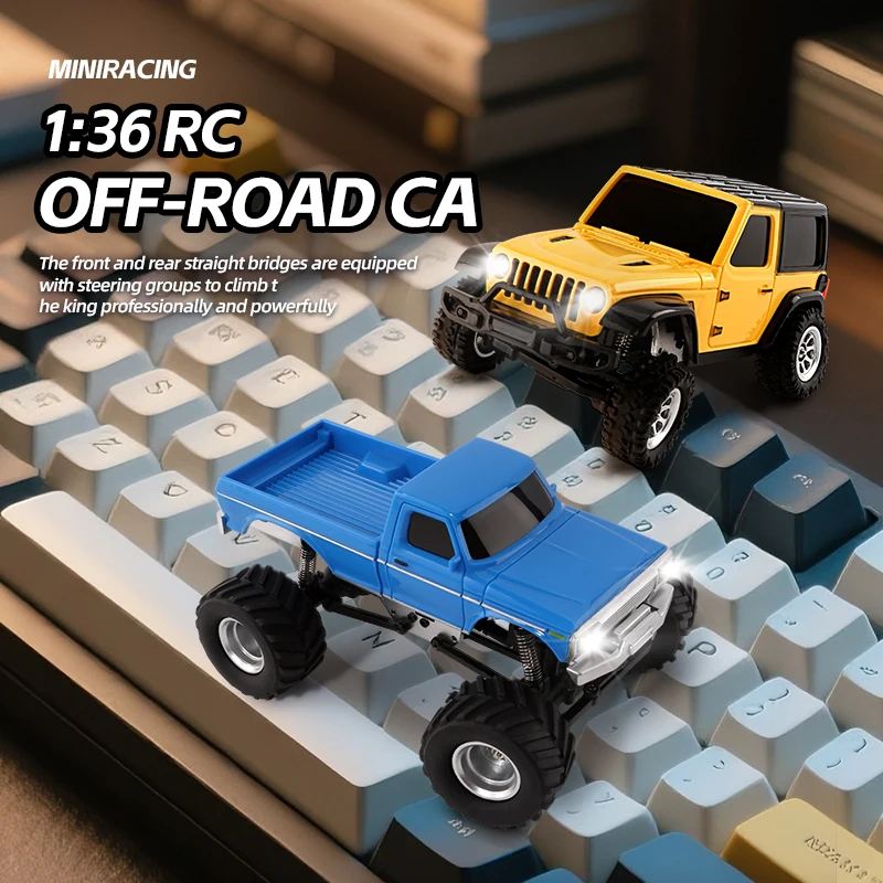 1/36 4WD Mini RC Crawler Car Radio Control Off-road Vehicles Light System Remote Control RTR Model Toy for Kids Adults 3601 3602