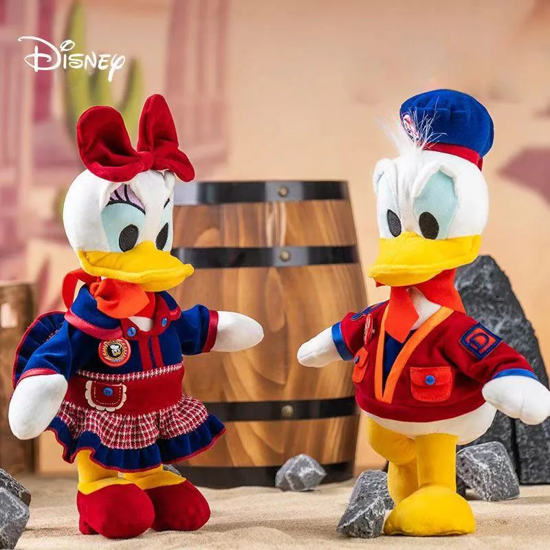 

Disney Donald Daisy Duck Retro Style Plush Toy Set Posable Stuffed Dolls with Removable Clothes Gift for Girls Family Kawaii