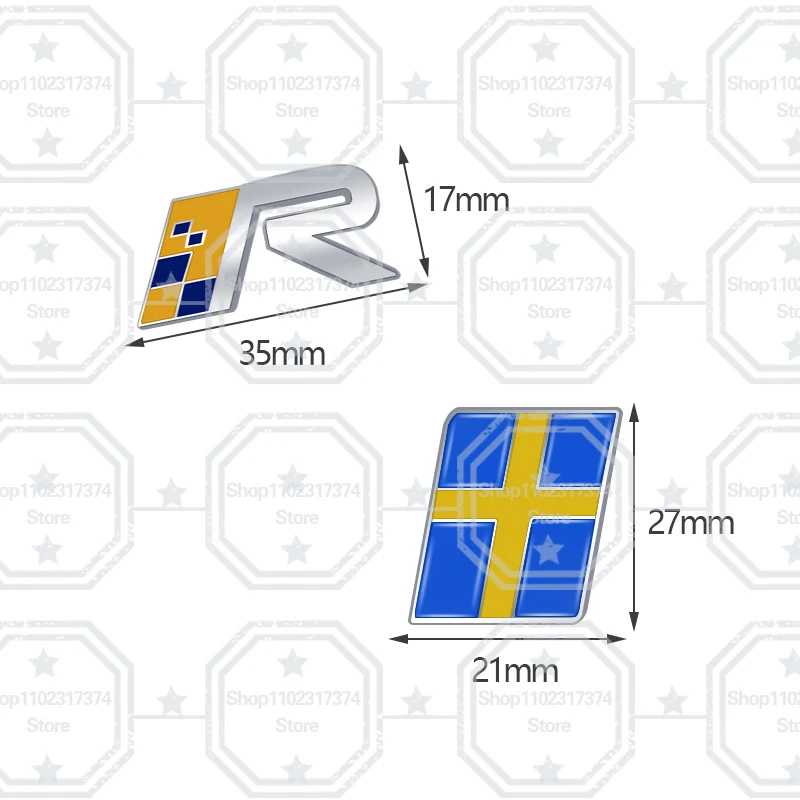 3D Sweden Flag Moose R Design AWD Emblem Metal Car Side Badge  Rear Trunk Sticker For Volvo D5 D6 B5 B6 XC60 XC90 XC70 XC40 V40