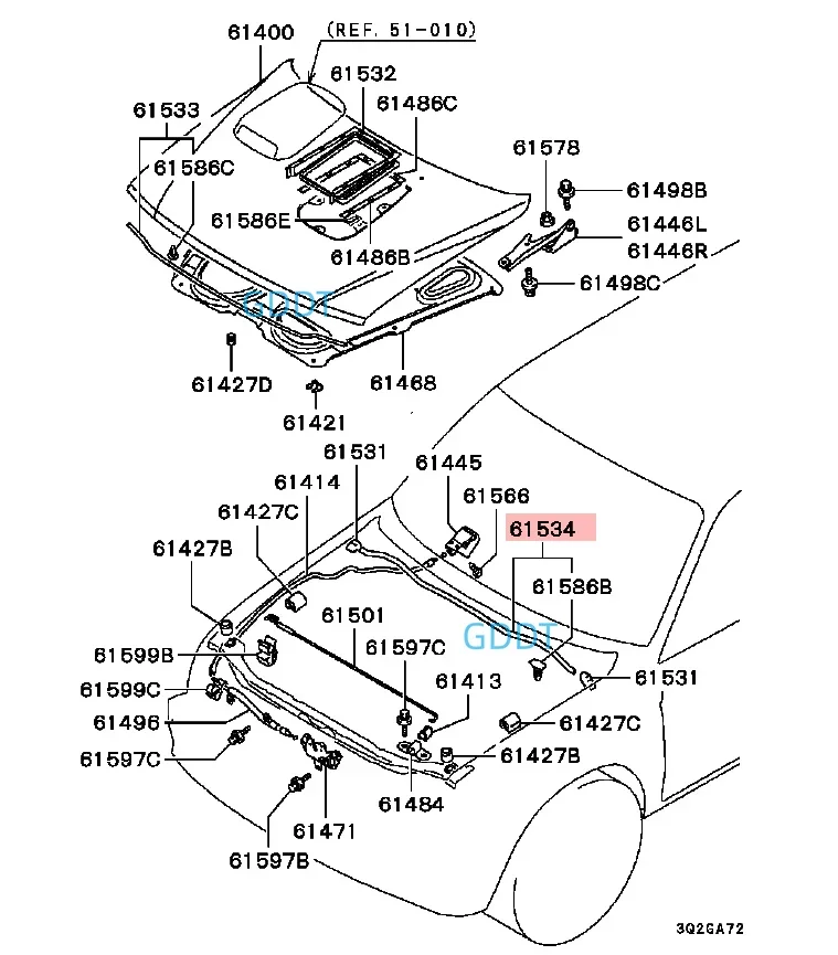 1 stks Kap Achter Rubberen Afdichting voor Pajero Sport 2000-2006 Motorkap Strip voor Montero K80 K90 Body Motor beschermen Afdichting MR 371437