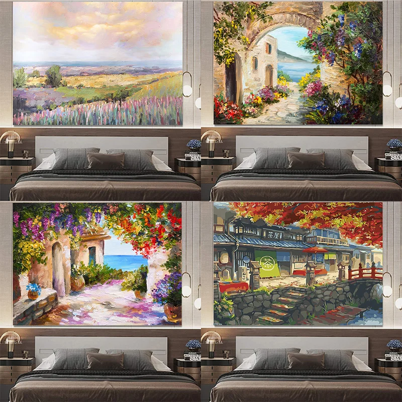 

Vintage Oil Painting Hand Painted Wall Decoration Tapestry Home Living Room Tapestry