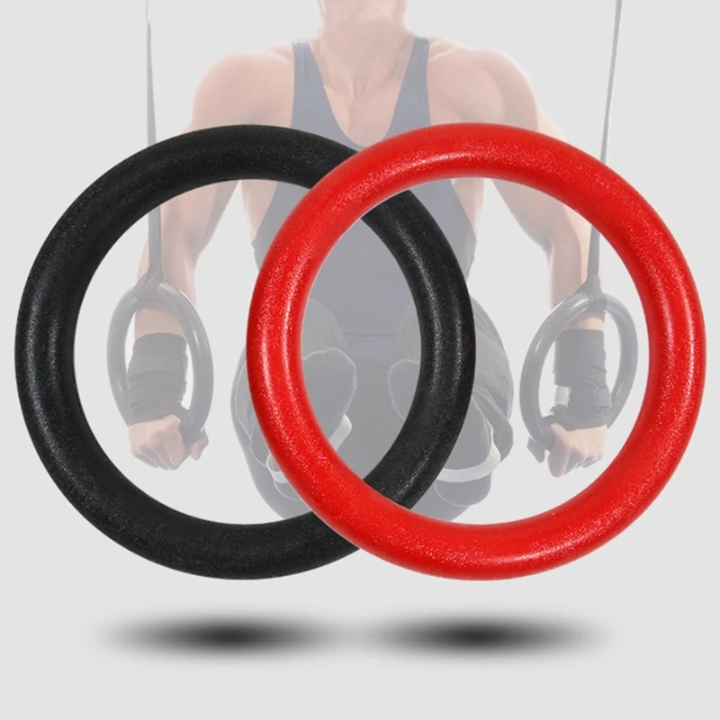 Durable Fitness Rings Nonslip Gymnastics Ring Strength Workout Training Pull Up Rings for Homes, Gym, and School Use 24BD