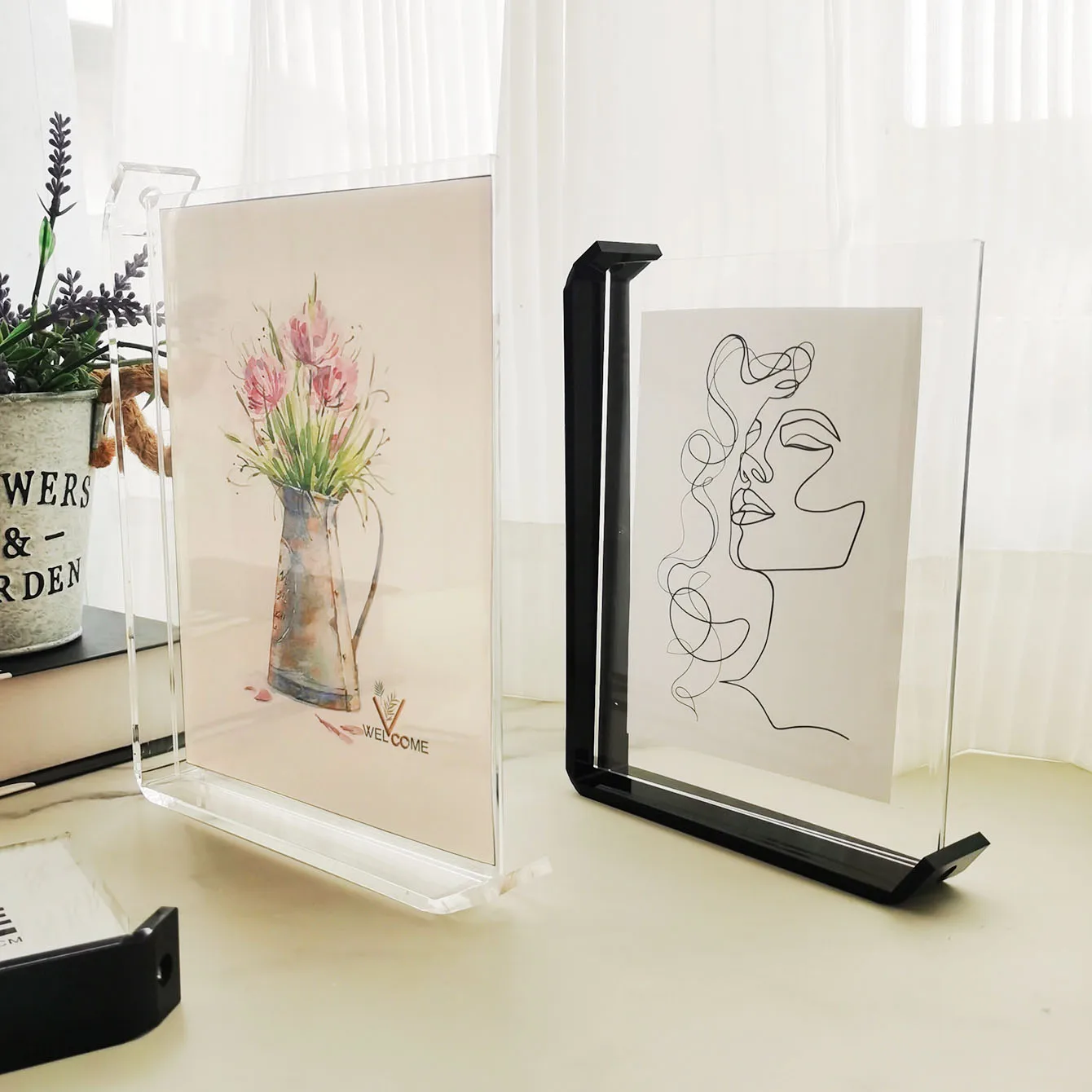 Acrylic Picture Frame Swing Table DIY Transparent Creative Display Frame Double Sided Personalized Photo Box Commemorative Gift
