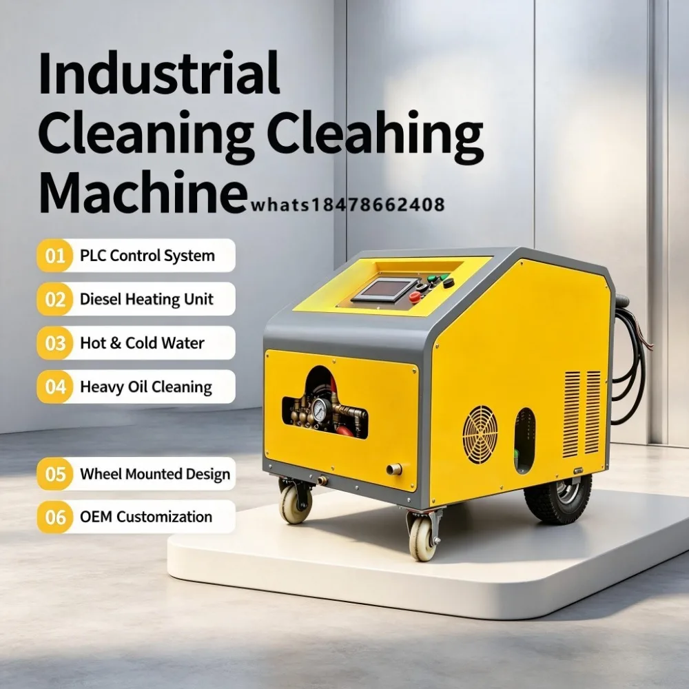 PLC Control System 2900psi Industrial Hot and Cold Water Cleaning Machine Removes Oil and Grease 15LPM