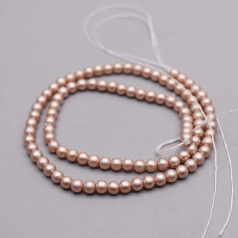 New4 6 8mm Round Crystal Glass Beads Matte Imitation Pearl Color Loose Spacer Beads for Jewelry Making DIY Necklace