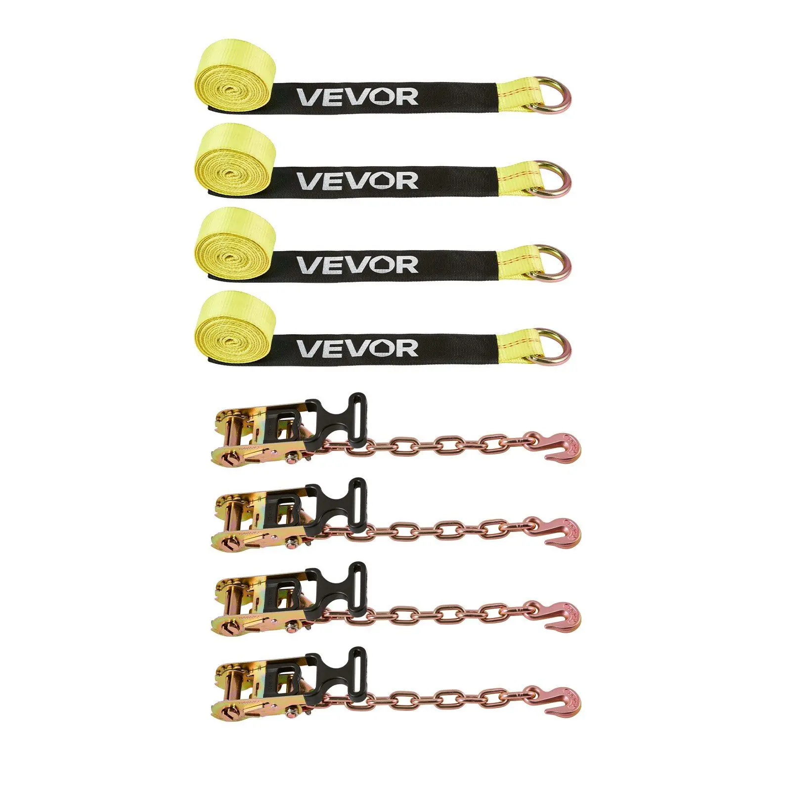 

Wheel Chock Tie-Down Kit, Tire-Style Tow Dolly Strap, Car Tie Down Kit with Heavy-Duty Hook, Break Strength 10009 lbs & Working