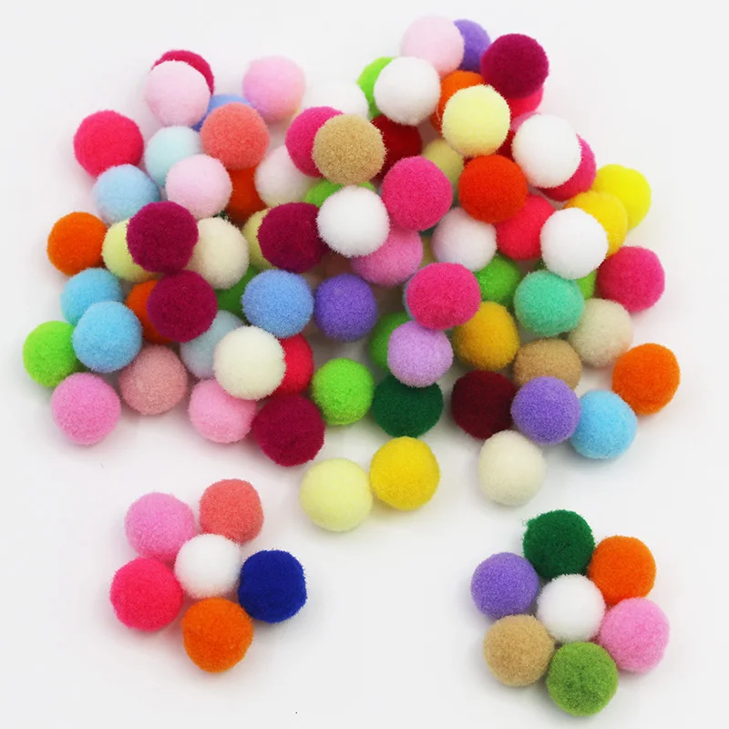 (100 Pcs/pack)15mm High Elastic Wool Balls Colorful Handmade Creative Accessories Clothing Holiday Props Decoration Christmas