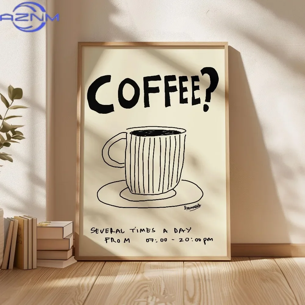Frameless,Coffee Poster,Espresso Printing,Fashion Kitchen Decor,Coffee Bar Decor,Retro Coffee Wall Art,Kitchen Wall Printable