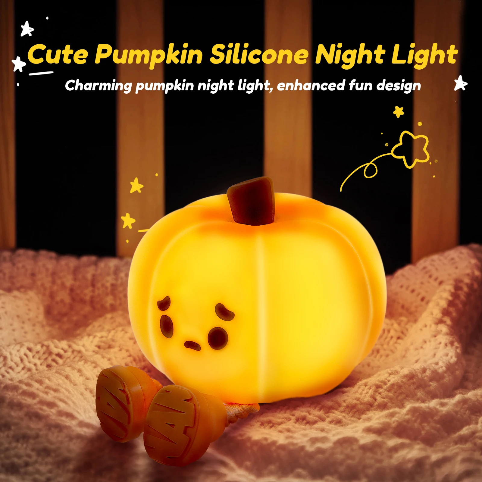 Pumpkin Night Lights Silicone Pumpkin Night Light Non Slip Night Light Multi Functional Night Light Mobile Phone Stand