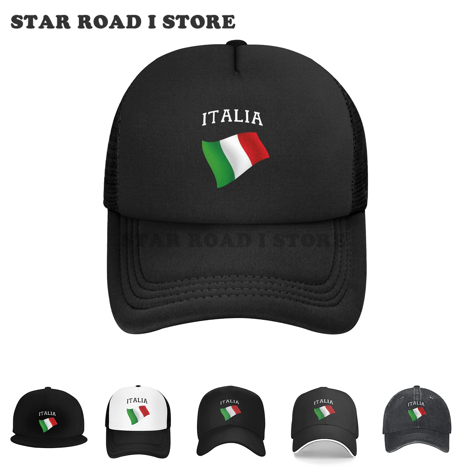 

Italy Italian Flag Print Sandwich Hat Adjustable Baseball Cap Casquette Fit Men and Women Dad Caps Mens Cap Four Seasons Casual