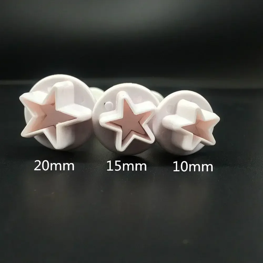 하트 5 각 별 사각형 패턴 뚜러뻥 퐁당 비스킷 쿠키 커터, 몰드 슈거 크래프트, DIY 몰드 케이크 장식 도구, 3 개