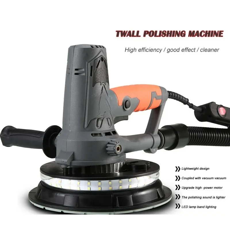 1250W Drywall Sander 7 -inch Wall Grinding Machine With a Lamp Self -vacuum Sandpaper Machine Putty Handheld Electric Polishing