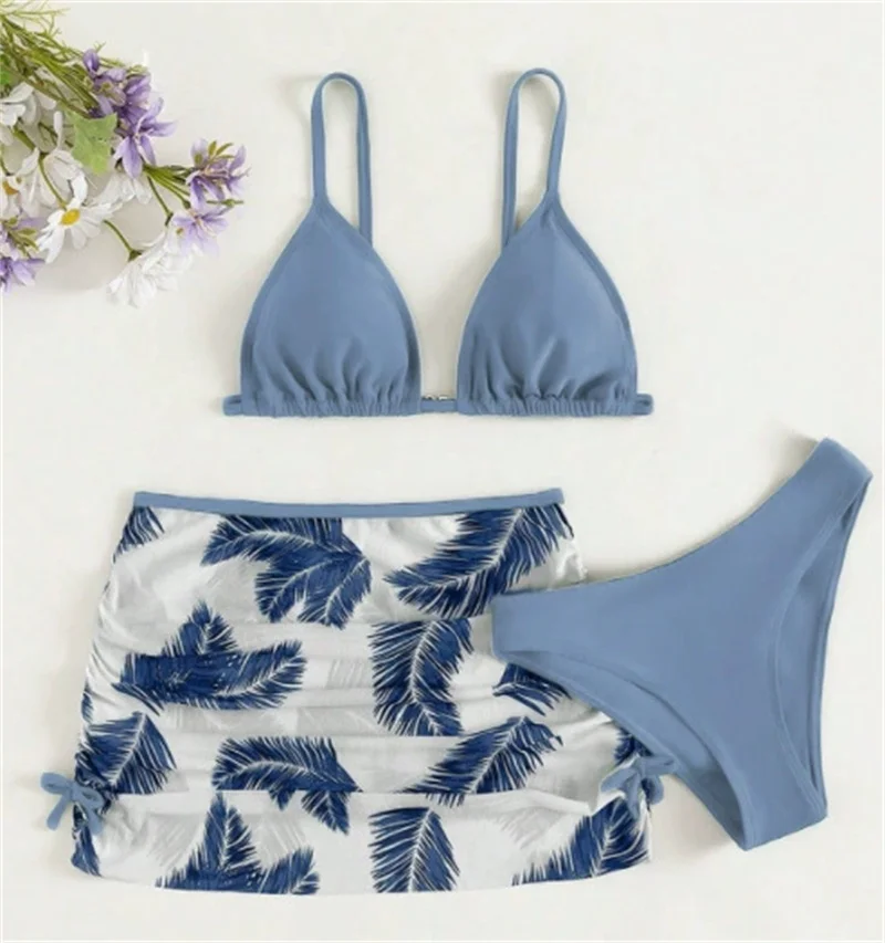 Children's Swimwear Sets Girls' Summer Swimwear Suit New Print Bikini Three-Piece 2026 Fashionable Kids Holiday Beachwear