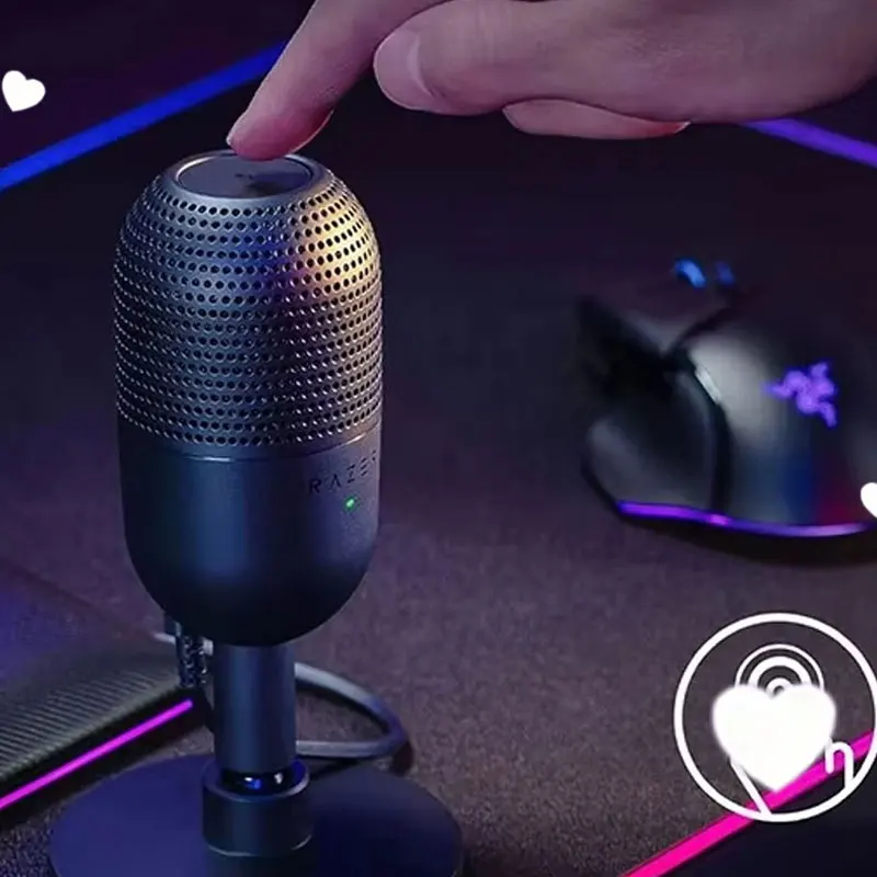 Original Razer Seiren V3 Mini USB Microphone - Tap-to-Mute Sensor with LED Indicator - Supercardioid Pickup Pattern