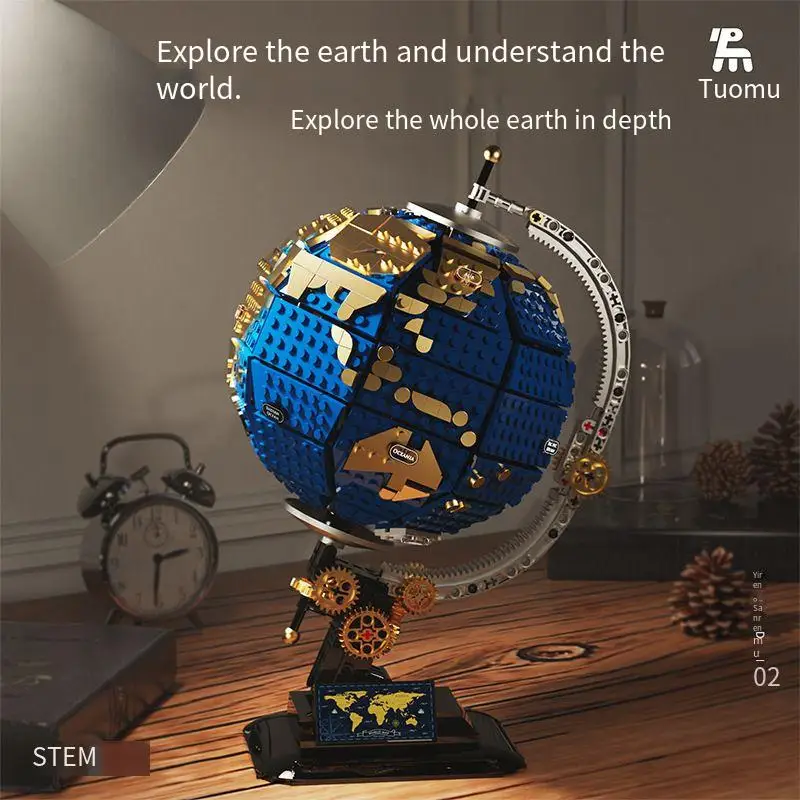 

Explore the globe building block model ornaments solar system universe series children's toy set