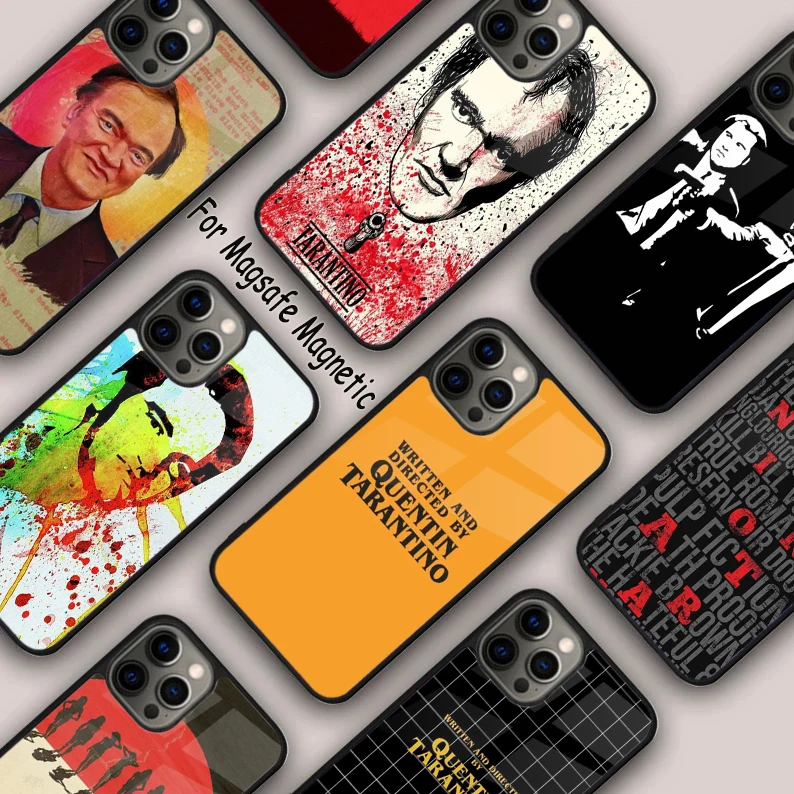 Funda de teléfono magnética Quentin Tarantino Movie Bumper para APPLE iPhone 16, 14, 13, 12, 11 Pro Max, 15 Plus, MagSafe, carga inalámbrica