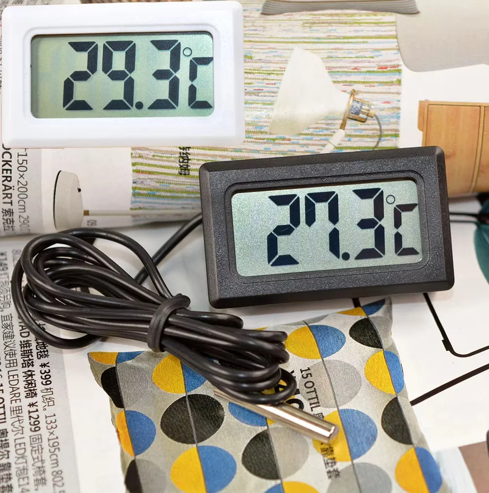 New Mini Convenient Digital LCD Thermometer Sensor Hygrometer Gauge Refrigerator Aquarium Monitoring Display Humidity Detector
