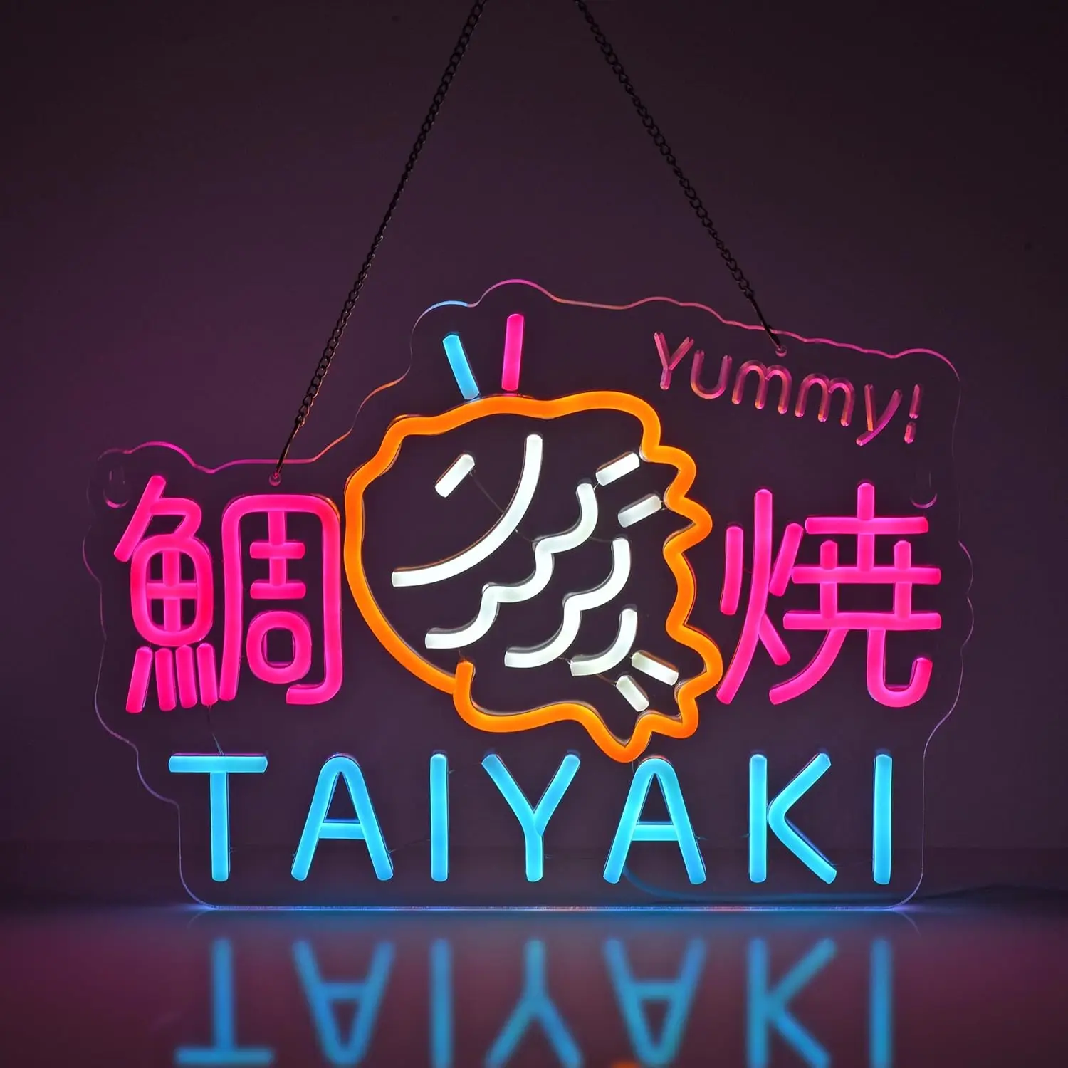 

Taiyaki Неоновая вывеска USB с регулируемой яркостью Светодиодная неоновая вывеска Настенный декор для спальни, бара, ресторана, гостиной, кинотеатра, подарки на день рождения