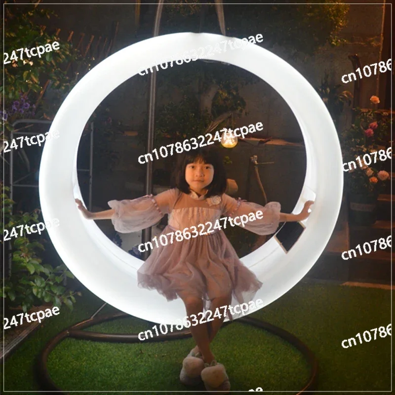 

Internet Celebrity Luminous Swing Outdoor Courtyard Solar Moon Hanging Rocking Chair Adult Children Double Combination Love