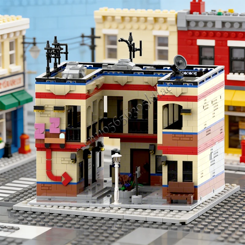 Modèle de construction modulaire personnalisable MOC 2583 pièces, maison, rue, motel, design populaire, jouet éducatif DIY, cadeau de Noël