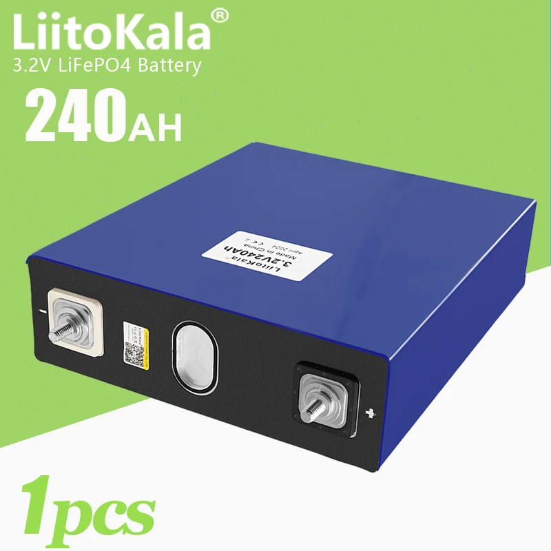 

1pcs LiitoKala 3.2V 240AH Lifepo4 Rechargable Batteries Lithium Iron Phosphate Battery for PV RV Solar Golf carts EU US Tax Free