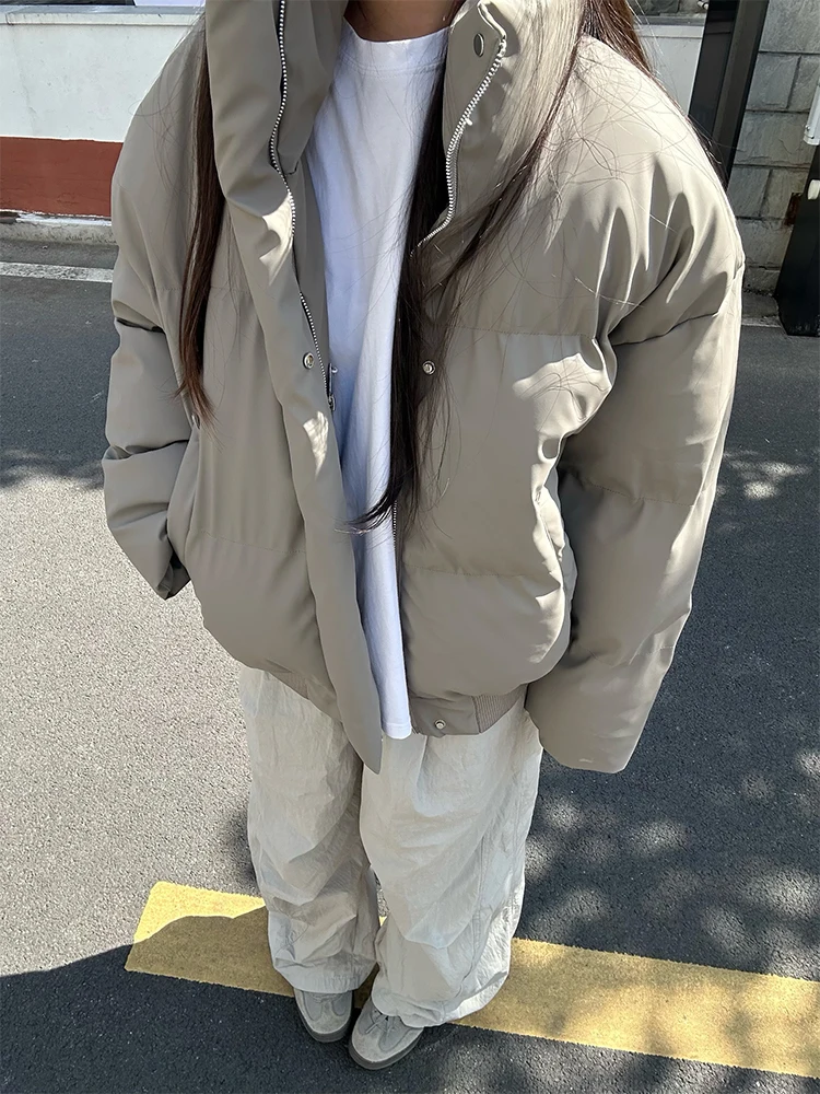 

Ретро американский хлопковый джемпер из искусственной кожи с воротником-стойкой, мужская зимняя теплая хлопковая куртка для пар, верхняя одежда Cleanfit