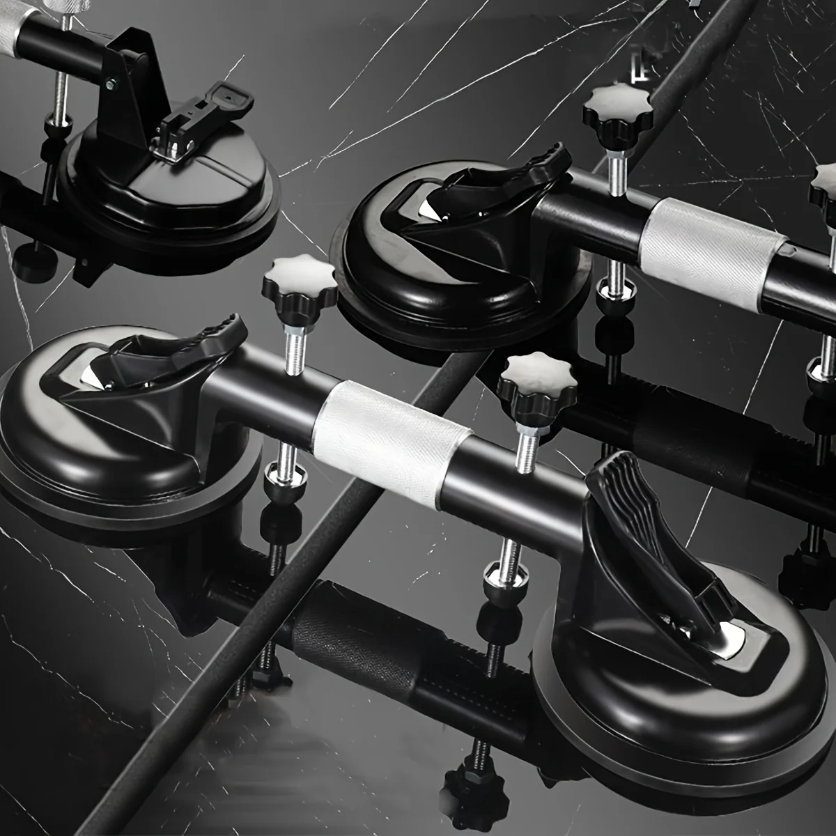 Suction Cups Heavy Duty Aluminum Vacuum Plate Handle Glass Holder Hooks to Lift Large Glass/Tile Lifter/Moving Glass/Pad