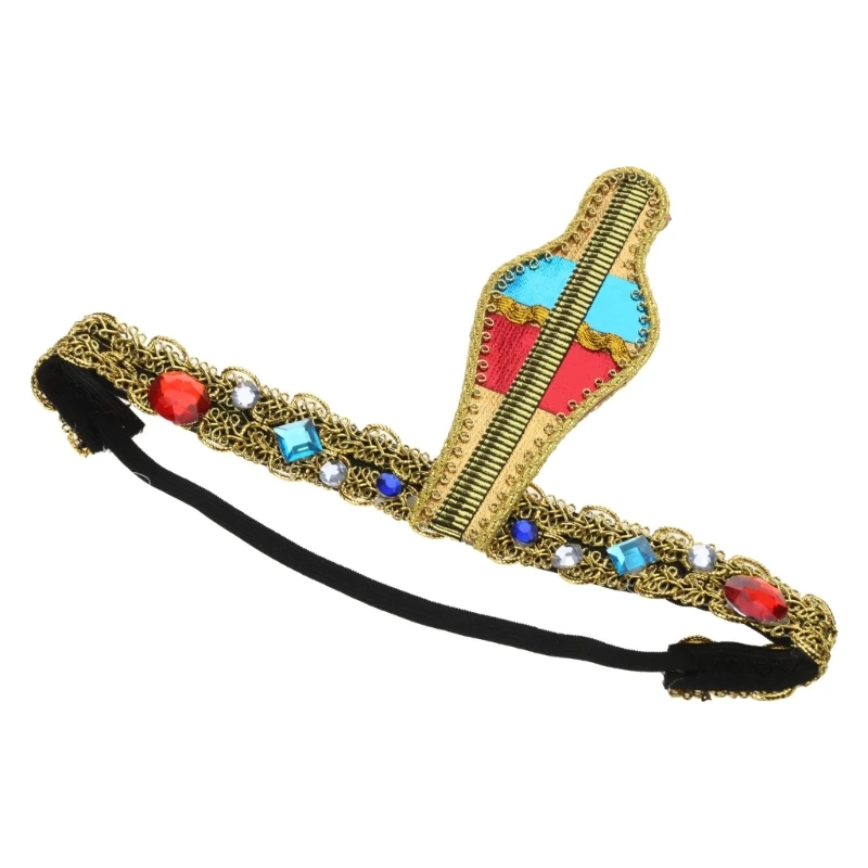 Party Egyptian Headband Teenager Adult Photoshoot Hairband with Snake Decors Golden Color Cleopatra Hair Hoop