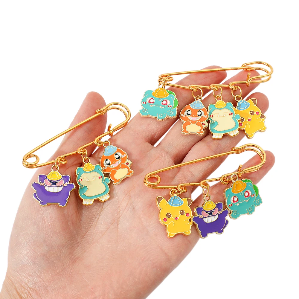 3 Stück Persönlichkeit Film Brosche lustige Bulbasaur Emaille Pin Rucksack Kleidung Schmuck Metall Abzeichen Zubehör Geschenk für Freund