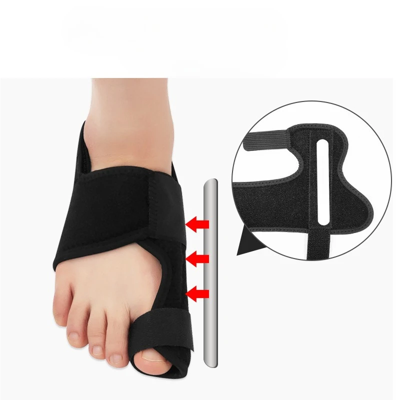 2PCS Black Soft Bunion Corrector Toe Separator Splint Correction System Device Hallux Valgus Foots Care Pedicure Orthotics Tools